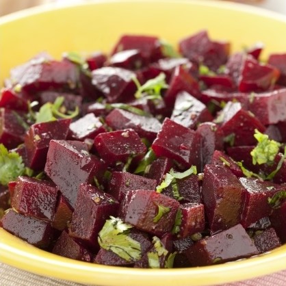 Beets with orange and mint