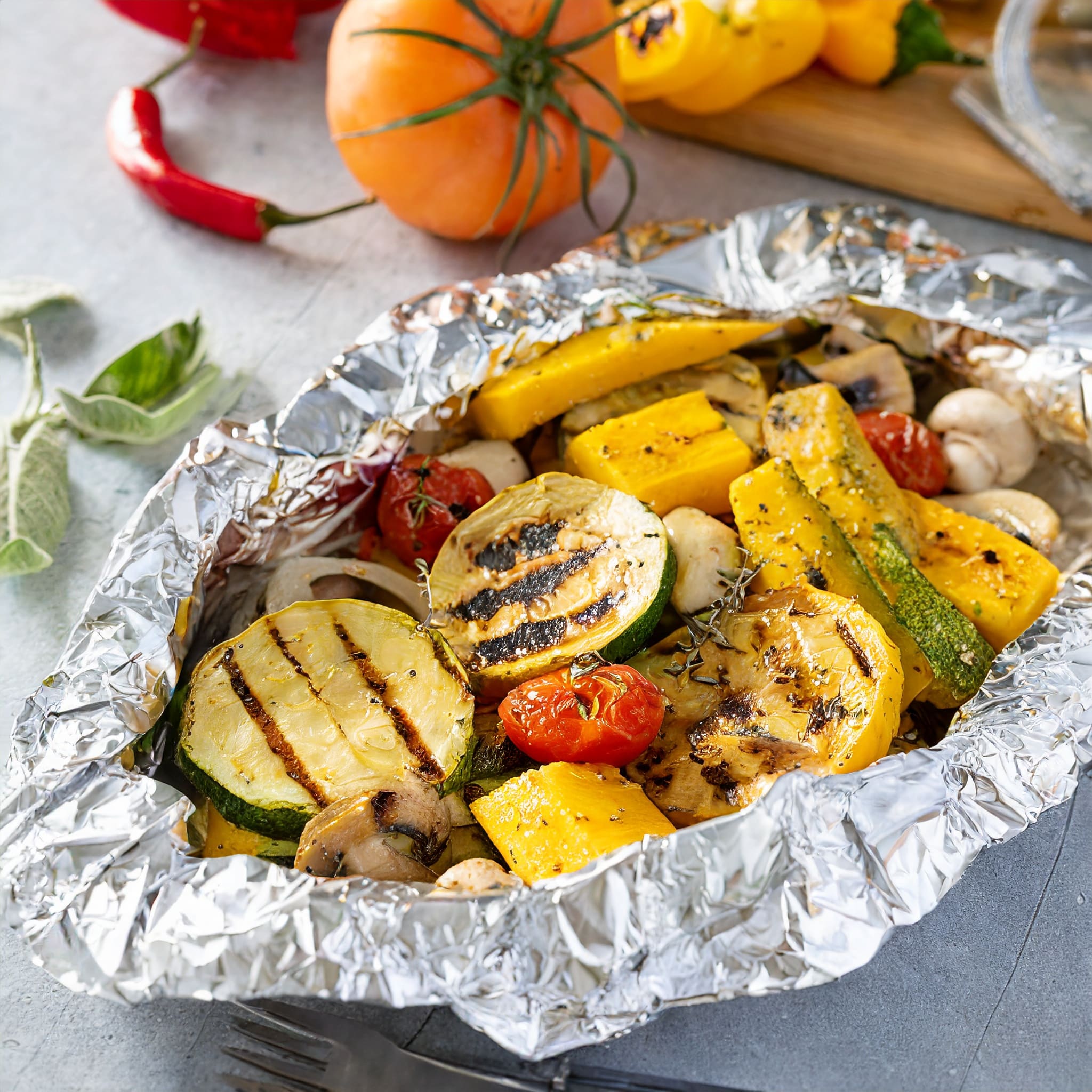 Grilled Italian Veggies in a foil packet